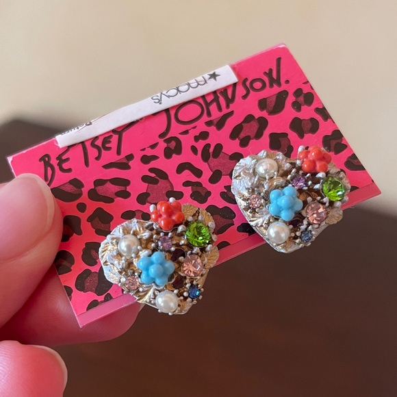 Betsey Johnson Multicolor Heart Earrings - Picture 2 of 5